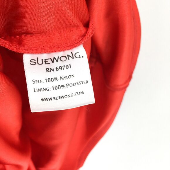 Sue Wong Women 0 Dress Red Embroidered Lace Cocktail Evening Short Sleeve - Picture 4 of 6